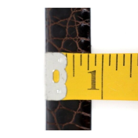 Ann Taylor CROCO BROWN GENUINE LEATHER 3/4"Wd DRESS WOMEN'S BELT Sz M (T11 - Picture 10 of 14